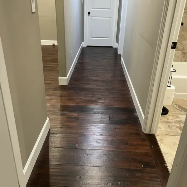 Dark hardwood floor in a hallway in the East Bay